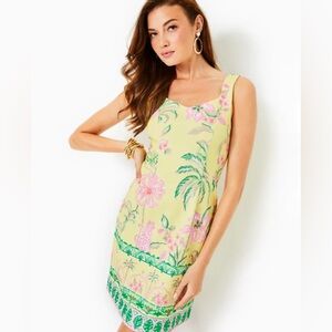New Lilly Pulitzer Del Rey Stretch Shift Dress Size XL MSRP $188 Tropical Print